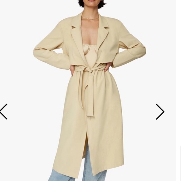 Danielle Bernstein weworewhat Long trench coat in taupe - Picture 7 of 9